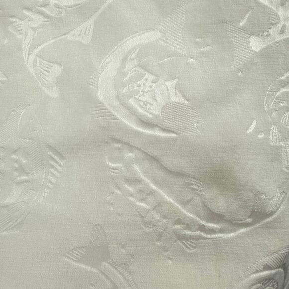 Kenzo Women's White Faux Suede Embossed Fish Sleeveless Blouse Tank Top 44 US 12 - Picture 3 of 5